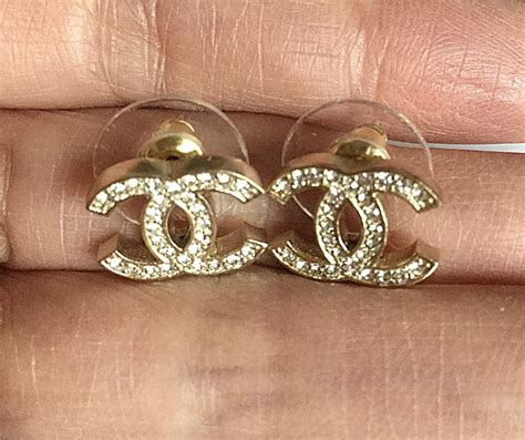 chanel cc earrings studs
